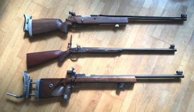 Long guns, M27-66 on top, Creedmoor Match muzzleloader middle and 1613 bottom